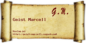 Geist Marcell névjegykártya